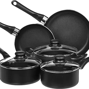 Material Aluminum Color Black Brand Amazon Basics Size 8-Piece Set Is Dishwasher Safe No